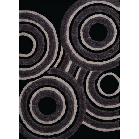 Rlm Distribution 1 ft. 10 in. x 3 ft. Finesse Records Accent Rug; Black HO3645462